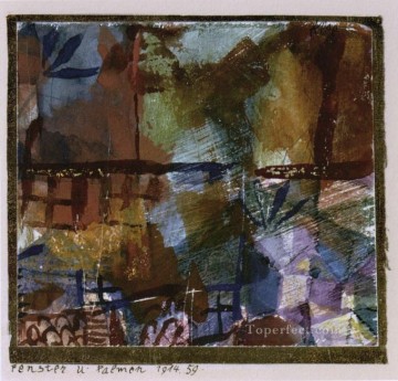 抽象表現主義 Painting - 窓とヤシの木 抽象表現主義